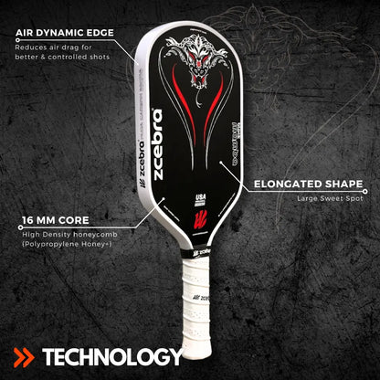 Zcebra Black Mamba — Pala Pickleball Profesional Carbono